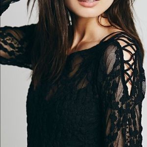 NWOT!! Free People Lace Long Sleeve Top